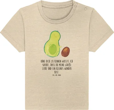 Produktbild von Mr. & Mrs. Panda Babyshirt Avocado Kern rollt 12. - 18. Monat - Natural Raw - Geschenk, Kleinkind T-Shirt, Baby, Kinder Shirt, , Avocados, Top, Schwangerschaft