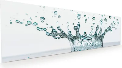 Produktbild von Glasbild 120x40cm in XXL für Wohnzimmer, Schlafzimmer Motiv Wassertropfen Splash