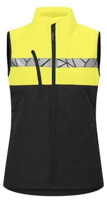 Produktbild von Projob - Weste für Damen, Recyceltes Polyester ET845 (XS) (Schwarz/Gelb)