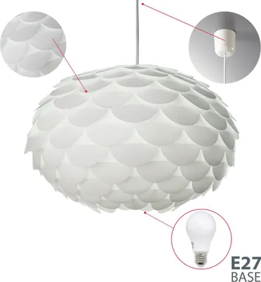 Produktbild von Hängelampe Design-Lampe max. 60W E27 230 Volt Leuchtmittel Puzzle-Lampe Pendel-Lampe weiß IP20 B.K.Licht