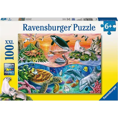 Produktbild von 100 Teile Ravensburger Kinder Puzzle XXL Bunter Ozean 10681