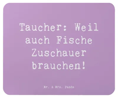 Produktbild von Mr. & Mrs. Panda Mousepad Spruch Tauchen Zuschauer - Lavendeltraum - Geschenk, Sportler Geschenke, Tauchgänge, Mouse Pad, Schwerelosigkeit, Meerestiere, Taucherausrüstung
