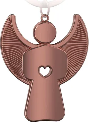 Produktbild von FABACH Schutzengel Schlüsselanhänger Pikto mit Herz - Edler Engel Anhänger aus Metall in glänzendem Rosegold - Geschenk Glücksbringer Auto Führerschein - Fahr vorsichtig