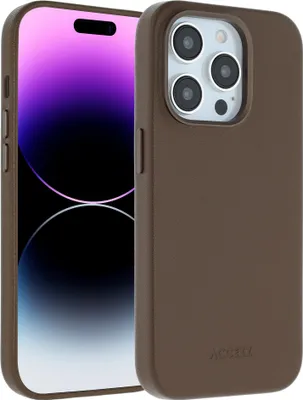 Image de Accezz MagSafe Leather Backcover pour l'Apple iPhone 14 Pro - Coffee Brown