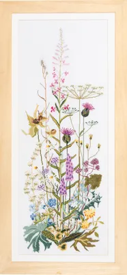 Produktbild von Thea Gouverneur Kreuzstich Stickpackung "Wilde Blumen Zählstoff", Zählmuster, 45x110cm