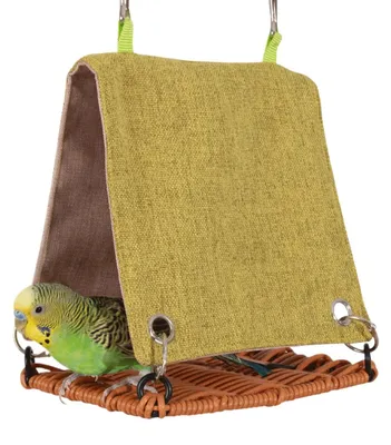 Image de Maisonnette pour perroquets avec balançoire