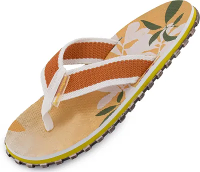 Produktbild von Beach Religion Flower Zehentrenner Badeschuhe Badelatschen orange/gelb/grün, Schuhgröße:37 EU