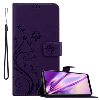 Produktbild von Cadorabo Hülle für Samsung Galaxy A10 / M10 Schutz Hülle in Lila Schutzhülle Handy Hülle Etui Case Blumen Flower
