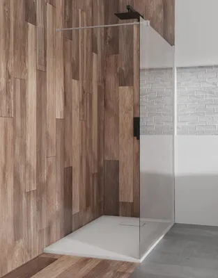 Zdjęcie produktu dla Ścianka prysznicowa natryskowa 100x195 cm 8 mm szkło hartowane przezroczyste, profil chromowany, powłoka Nano Clean | BADLAND KETIL