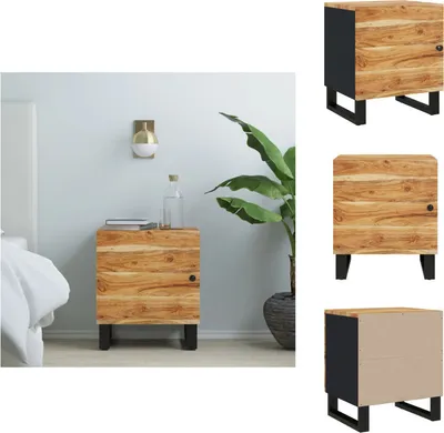 Zdjęcie produktu dla vidaXL Szafka nocna 40x33x46 cm z litego drewna akacjowego - Szafki nocne