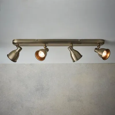 Immagine prodotto di Lampada da soffitto WESTBURY in ottone anticato 4xGU10x4,6W metallo, dimensioni: 15,5x65x8 cm, IP20, Endon