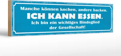 Produktbild von Holzschild  manche kochen andere backen. Ich kann Essen, 46 x 10 cm, Holzschilder Spruch Küche