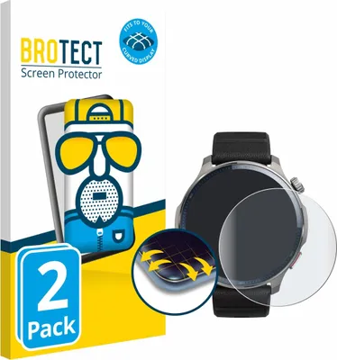 Produktbild von 2x BROTECT Fullscreen Schutzfolie für Huami Amazfit Balance 2 Displayschutz Folie Fullcover Matt Entspiegelungsfolie