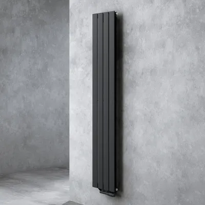 Image de doporro Radiateur pour Chauffage Central 180x31cm Radiateur à Eau Chaude Panneau Monocouche Design Vertical Noir-Gris FV
