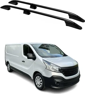 Image de Barres de toit longitudinales pour Opel Vivaro 2014-2020 L2 Long Alu Noir