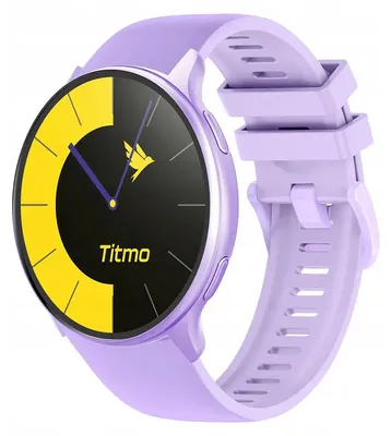 Zdjęcie produktu dla Smartwatch TITMO O-200 (GPS, wyświetlacz AMOLED, połączenia przez Bluetooth, silikonowy pasek) w kolorze lawendowym