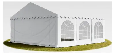 Produktbild von Partyzelt 5x6 m Premium, hochwertige PVC Plane 750 N in weiß, 100% wasserdicht mit Bodenrahmen