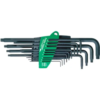 Image de Wiha 24312 - Clé L-Torx - T10,T15,T20,T25,T27,T30,T40,T5,T50,T6,T7,T8,T9 - noir - acier chrome vanadium - plastique - 478 g (24312)