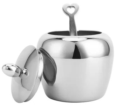 Image de Sucrier en acier inoxydable 304 avec rebord pour cuillère, salière et poivrière pour la cuisine