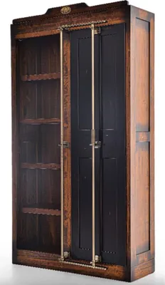 Produktbild von Casa Padrino Luxus Vintage Stil Barschrank Braun / Schwarz 106,5 x 34 x H. 191 cm - Massivholz Weinschrank - Vintage Stil Bar Möbel - Luxus Bar Möbel - Massivholz Bar Möbel