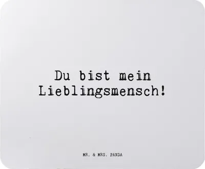 Produktbild von Mr. & Mrs. Panda Mauspad Du bist mein Lieblingsmensch! - Aquarellblau - Geschenk, Liebling, Mousepad, Lieblingsmensch, Liebster Mensch, Sprüche, mousematte, Mouse Pad, pc