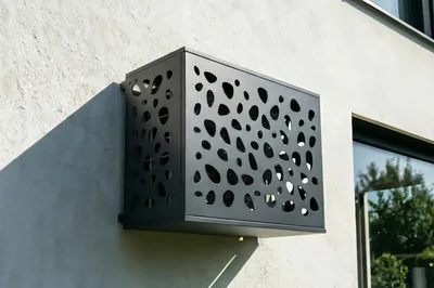 Produktbild von Klimaanlagen- & Wärmepumpen-Abdeckung ANETO SUNNY Aluminium Grau mit Unterseite - Größe S