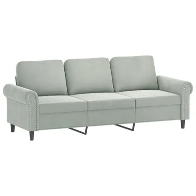 Produktbild von 3-Sitzer-Sofa Hellgrau 180 cm Samt