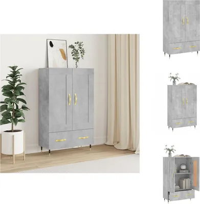 Immagine prodotto di vidaXL Credenza grigio cemento 69,5x31x115 cm in legno - Credenze