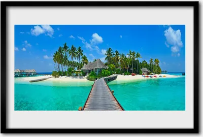 Produktbild von Bild 60x40 MDF-Rahmen Wandkunst Tropical Palm Beach