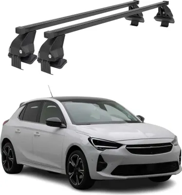 Image de Barres de toit Menabo pour Opel Corsa F 2019-2025 50 kg acier noir 2 pièces