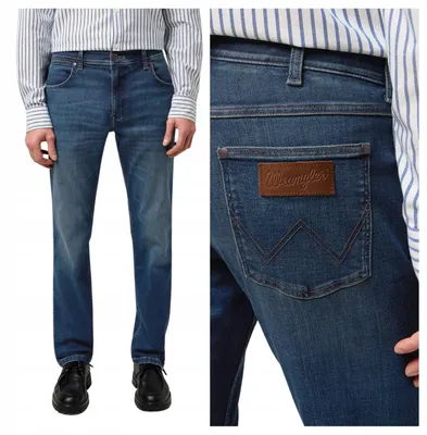 Obrázok produktu pre Wrangler | Džínsy Greensboro, rovný strih, pánske, tmavomodrá farba, veľkosť W31 L34