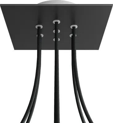 Image de Creative-Cables Rosace Rose-One carrée, 200 mm, avec 7 trous et 4 trous latéraux