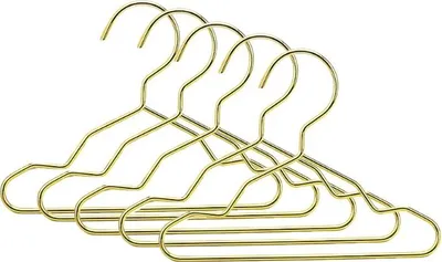 Produktbild von INF 5er-Pack Goldene Metall Kleiderbügel - Stilvolle Organizer für Hunde und Katzen 12 cm
