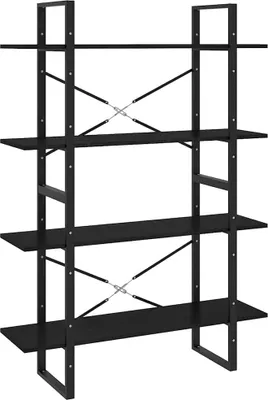 Obrázok produktu pre vidaXL Regál 4 police čierny 100x30x140 cm masívne borovicové drevo