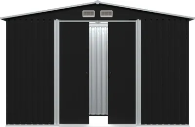 Produktbild von "im Sonderangebot"Gartenschrank/Gerätehaus Moderner design - Geräteschuppen - Garagenzelt Anthrazit Stahl 257x205x178 cm DEMöbel 6688036