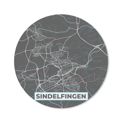 Produktbild von MuchoWow® Mauspad Mousepad Karte - Sindelfingen - Blau - Stadtplan - Deutschland 40x40 cm - Mousepads - Maus Mat - Pad - Mausunterlage - Schreibtisch Accessoires
