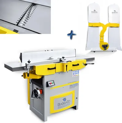 Produktbild von BAMATO Abricht- und Dickenhobelmaschine mit Spiralmesserwelle BHM-310PRO (400V) Absauganlage AB-3900 Y-Adapter