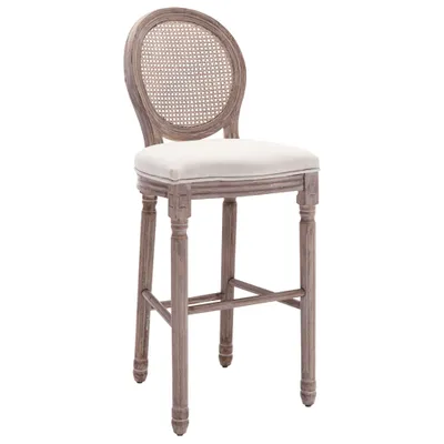 Image de vidaXL Tabouret de bar 2 pcs. Blanc lin