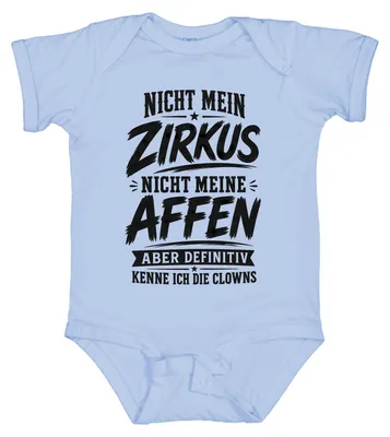 Obrázok produktu pre Nie je to môj cirkus, nie sú to moje opice. Vtipné, sarkastické. Body pre bábätko, svetlomodrá farba, veľkosť 6/12 mesiacov