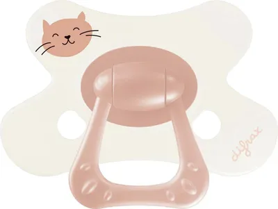 Produktbild von Difrax Natural Schnuller - 12+ Mte - Dusty Pink Kitten | Difrax