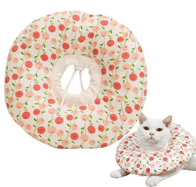 Produktbild von Schutzhalsband – Katzenhalsband – Einheitsgröße – 16–30 cm – Verstellbar – Mit Kordelzug – Geeignet für Hunde und Katzen – Kirsche