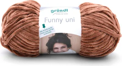 Produktbild von Gründl Chenillegarn Funny uni,100g/120m,Babywolle,100% Polyester,Häkel-und Strickgarn hellbraun (26)