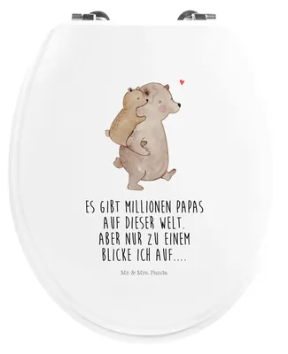 Produktbild von Mr. & Mrs. Panda Klodeckel Papa Bär - Weiß - Geschenk, WC-Sitz, Vatertag, Familie, Klobrille, Geburtstag, Klo-Deckel, WC Brille, Vorbild, Toilettendeckel