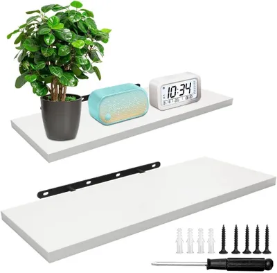 Immagine prodotto di Omgoods - Set di 2 mensole sospese da parete, ideali per decorazione e stoccaggio