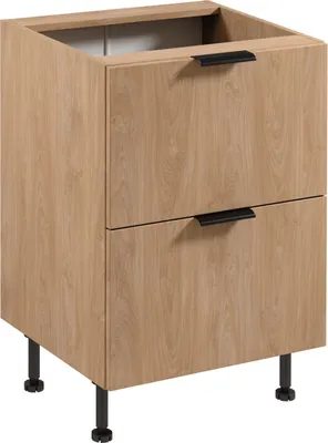 Produktbild von Küchenunterschrank 60 cm ohne Arbeitsplatte mit 2 Schubladen, Sorento D60S2 AX, Sonoma Eiche