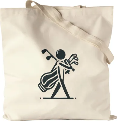 Produktbild von Silhouette eines Golfspielers Golfbag Jutebeutel - Elegantes Golf Geschenk