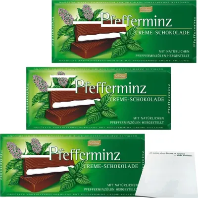 Produktbild von Pfefferminz Creme-Schokolade 3er Pack (3x100g Packung) + usy Block