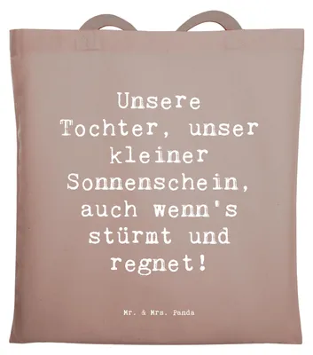 Produktbild von Mr. & Mrs. Panda Tote Bag Spruch Tochter Sonnenschein - Braun Pastell - Geschenk, Einfallsreichtum, Uni Tasche, Freude, Glück, Shopping, einzigartige Designs, Familie