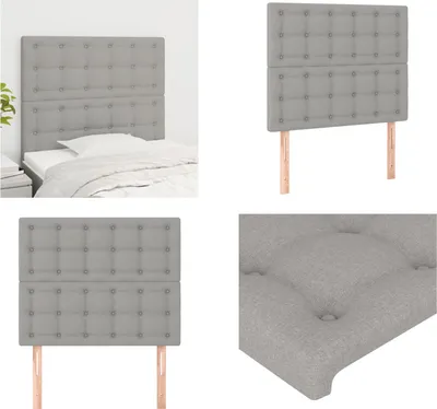 Produktbild von vidaXL Kopfteile 2 Stk. Hellgrau 80x5x78/88 cm Stoff - Kopfteil - Kopfteile - Bett-Kopfteil - Bettkopfteil