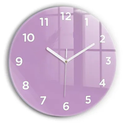 Produktbild von Wallfluent Wanduhr – Stilles Quarzuhrwerk - Uhr Dekoration Wohnzimmer Schlafzimmer Küche - Zifferblatt - weiße Zeiger - 30 cm - Flieder
